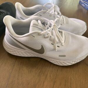 White Nike Revolution Running Sneaker